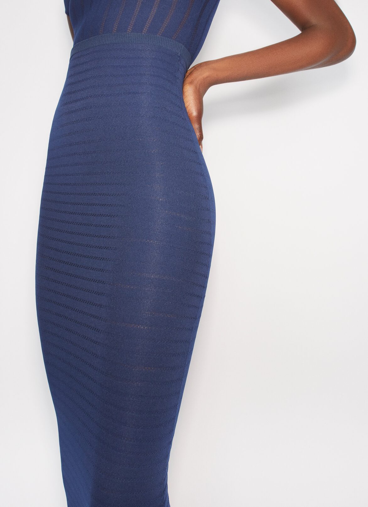 STRIPPED TUBE SKIRT ALAÏA BLUE STRIPPED TUBE SKIRT